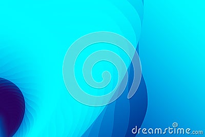 beautiful modern illustration in the form of unusual wavy lines of blue, azure and cyan on a gradient azure blue Vector Illustration