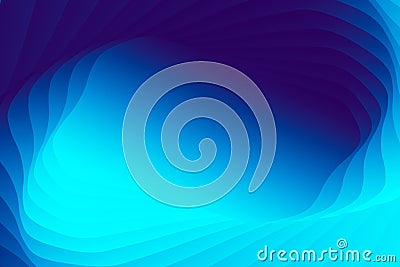 beautiful modern illustration in the form of unusual wavy and spiral blue, azure and cyan lines on a gradient azure blue Vector Illustration