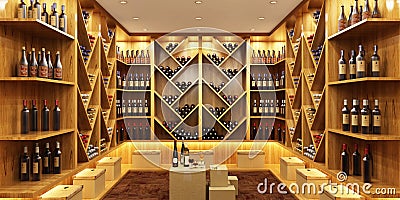 Modern wine cellar in a big house Stock Photo