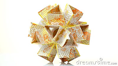 Beautiful modular origami flower. Stock Photo