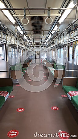 Beautiful electrity train at bogor city Stock Photo