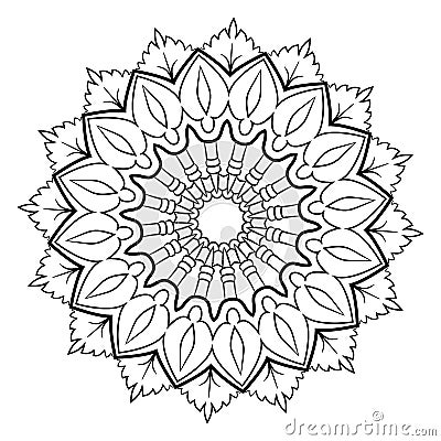 A beautiful monochrome mandala. Hexagonal star. A pattern for a Vector Illustration