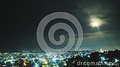 The beautiful moon at nightt Stock Photo