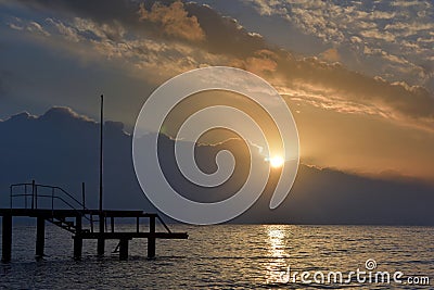 Beautiful morning by the Mediterranean sea. Stock Photo