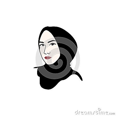 Beautiful Moslem Girl Hijab Vector Design, Logo, Icon, Sign, Illustration Vector Illustration