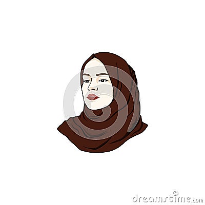 Beautiful Moslem Girl Hijab Vector Design. Logo, Icon, Sign, Illustration Vector Illustration
