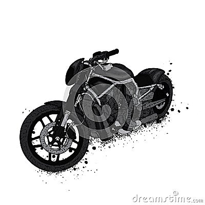 A beautiful motorcycle. Vector illustration for a postcard or a poster. Transport. Vector Illustration