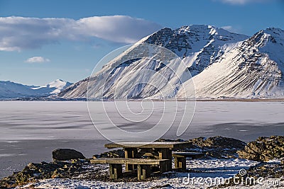 Beautiful Mount arround Hofn City, Hofn, Iceland Stock Photo