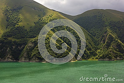 Lake Kezenoy Am or Kezenoyam in Chechen republik in Russia Stock Photo