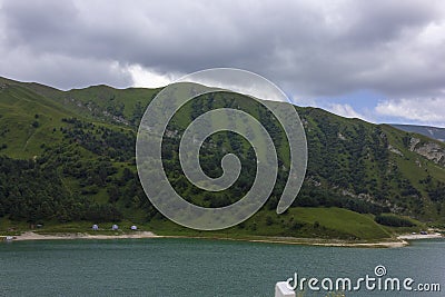 Beautiful mountain lake Kezenoy Am or Kezenoyam in Chechen republik Stock Photo