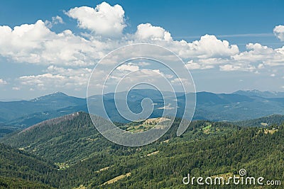 Beautiful mountain landscape, green hills. Carpathian, Ukraine, Europe Stock Photo