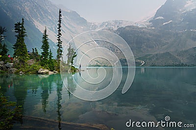 Beautiful mountain landscape. Joffe lakes-upper lake,British Columbia Canada Editorial Stock Photo
