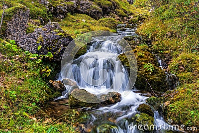 Beautiful mountain stream in the Dolomites Stock Photo