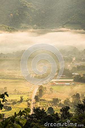 Beautiful Mountain View of Phu Langka National Park Stock Photo