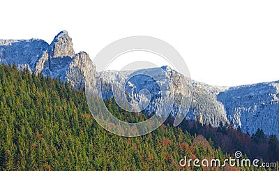 Beautiful mountainl landscape in Ceahlau, Romania. forest and isolated Stock Photo