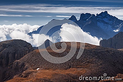 Beautiful mountains and rocks panorama Dolomites, Italy Stock Photo