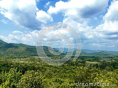 Beautiful mountainscape scenery and blue sky Stock Photo