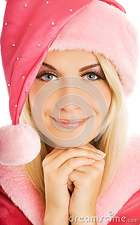 Beautiful mrs. Santa Stock Photo