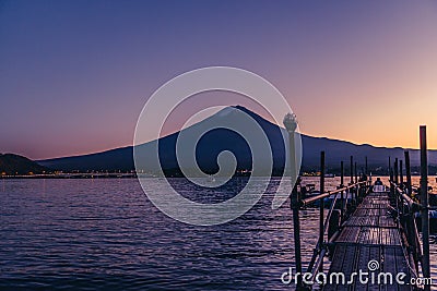 Beautiful Mt Fuji during sunset. Stock Photo