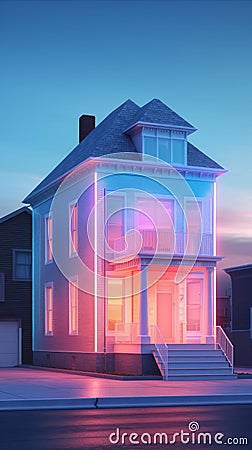 beautiful Multicolor Acrylic life sized House generative AI Stock Photo