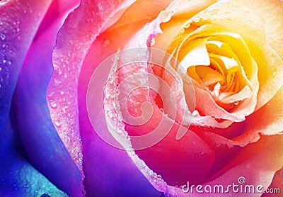 Beautiful multicolor roses flower for floral background Stock Photo