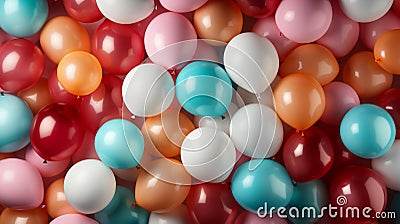 Beautiful multicolored festive balloons for a birthday party or Valentine's day Stock Photo