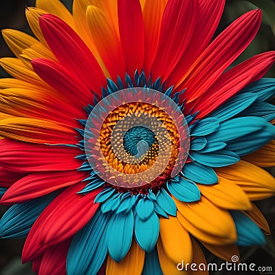 Beautiful multicolored gerbera daisy flower close up. ai generated Stock Photo