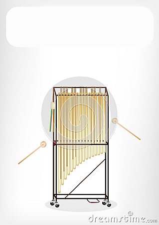 Beautiful Musical Tubular Bells with A White Banne Vector Illustration
