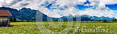 Beautiful natural landscape of the Alps. Forggensee and Schwangau, Germany, Bavaria Stock Photo