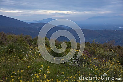 Beautiful natural landscape in the spring time in western Arcadia, Peloponnese, Greece. Stock Photo