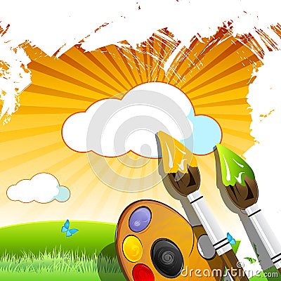 Beautiful natural painting Vector Illustration