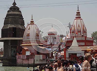 A beautiful and natural religious place Har Ki Paudi Editorial Stock Photo