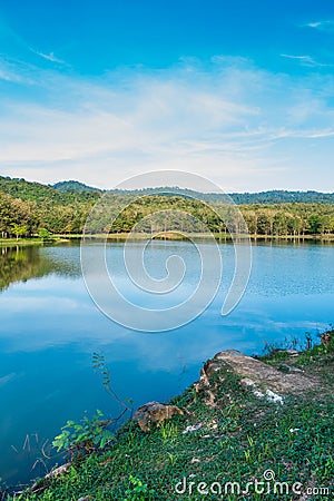 Beautiful natural water source, calm, fresh air, suitable for relaxation Stock Photo