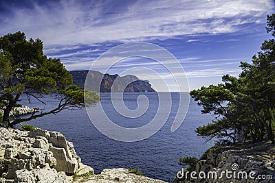 Beautiful nature of Calanques on the azure coast of France Stock Photo