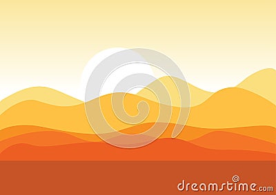 Beautiful nature at sunset, Vector illustrations Vector Illustration