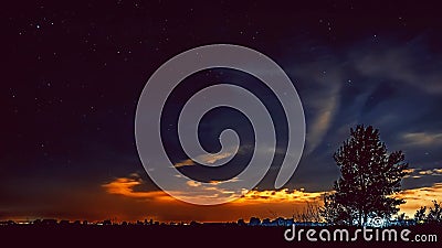 Beautiful Night Starry Sky Stock Photo