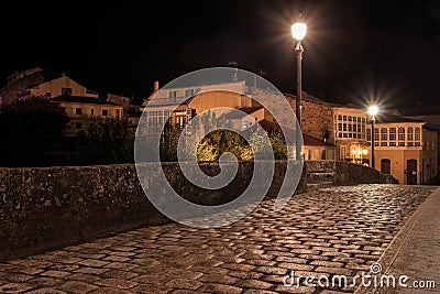 Beautiful night view at Monforte, Spain Stock Photo