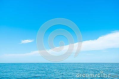 Beautiful Ocean and blue sky wih white cloud Stock Photo