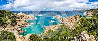 Beautiful ocean coastline panorama in Costa Paradiso, Sardinia Stock Photo