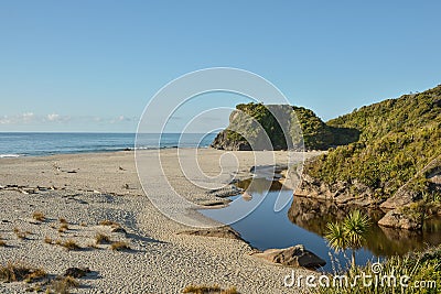 Beautiful ocean scenery in Sheep Creek, New Zealand Stock Photo