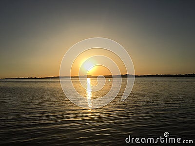 Beautiful ocean, sunlight and sunset in Denmark Stock Photo