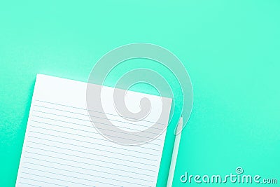 Stationery flatlay with notebook Stock Photo