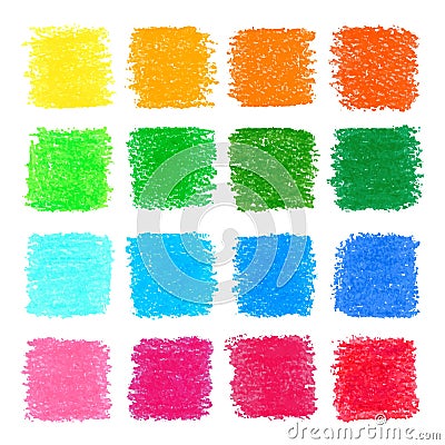 Beautiful oil pastel square design elements for your design. Vector Illustration