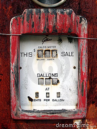 Beautiful old abandoned retro Petrol Pump Editorial Stock Photo