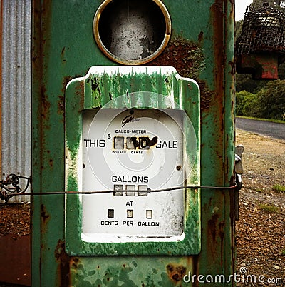 Beautiful old abandoned retro Petrol Pump Editorial Stock Photo