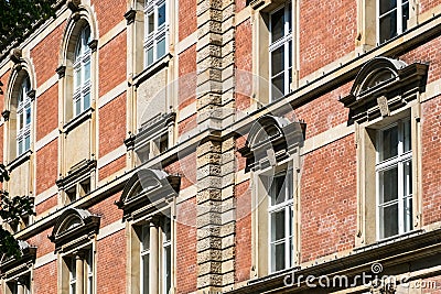 Beautiful old building facade , historic architecture Stock Photo