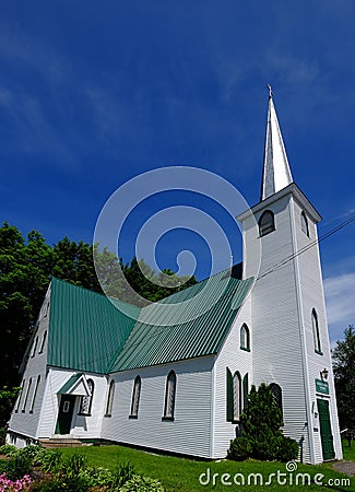 Beautiful old church in Quebec Stock Photo