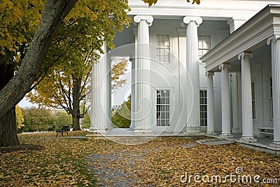 Beautiful old historic builing in Vermont during f Stock Photo