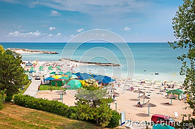 Beautiful Olimp beach in summer, Romania. Stock Photo