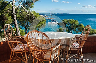 Beautiful open terrace, Spain Stock Photo